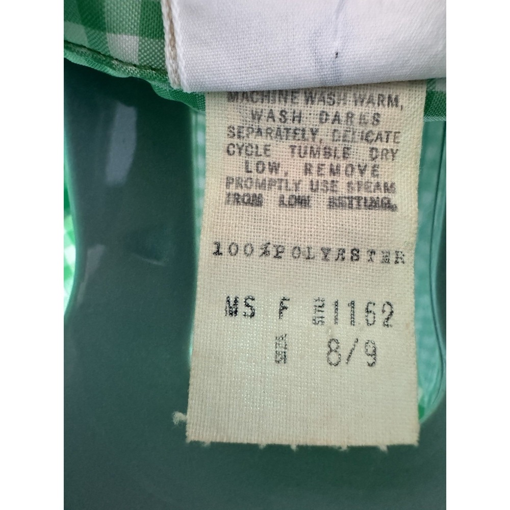 JH Collections Green And White Gingham Collared Button Up Shirt -‎ Size 8/9 - Picture 8 of 13